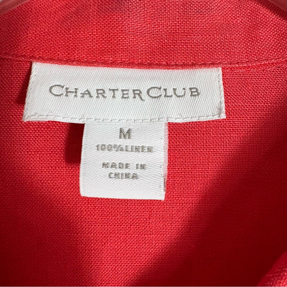 CHARTER CLUB 100% Linen Utility Jacket in Red Size Medium -- CLOSET STAPLE!!! - Picture 9 of 9